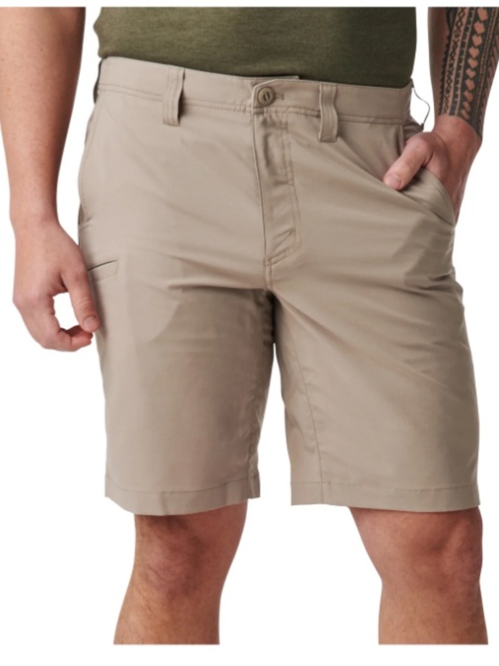 5.11 Tactical Men's Tan Flat Front Performance Shorts